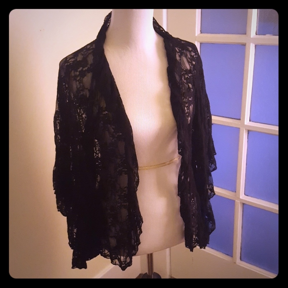 Free people black lace kimono
